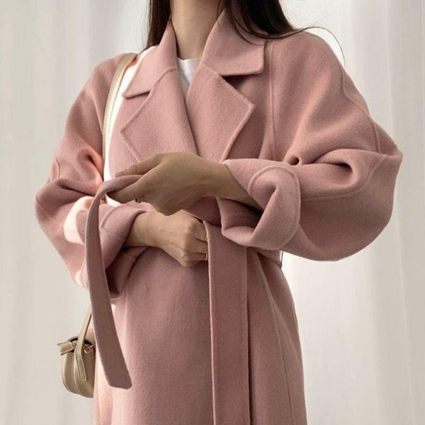 women's wool & blends early autumn woolen coat 2021 winter korean version loose lapel single breasted lace up waist over kn, Black
women's wool & blends early autumn woolen coat 2021 winter korean version loose lapel single breasted lace up waist over kn, Black