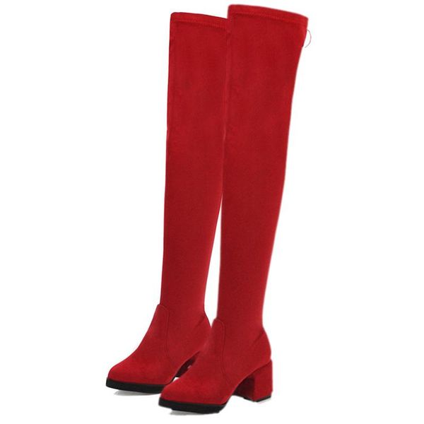 boots 2021 women over the knee high block heels winter shoes female elastic fabric slim thigh lady size 34-48, Black
boots 2021 women over the knee high block heels winter shoes female elastic fabric slim thigh lady size 34-48, Black