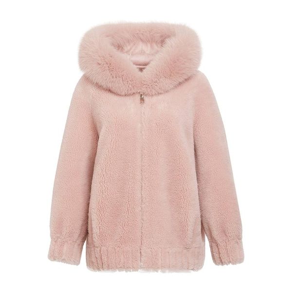 women's fur & faux sheep quality fashion shearing high coat real collar hooded thicken warm female jacket mujeres abrigos zjt415, Black
women's fur & faux sheep quality fashion shearing high coat real collar hooded thicken warm female jacket mujeres abrigos zjt415, Black