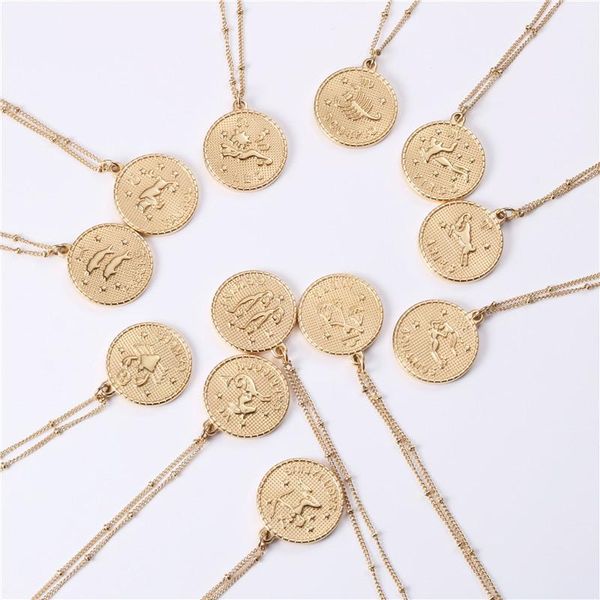 pendant necklaces 3umeter twelve constellation coin necklace double-sided engraved gold titanium steel, Silver
pendant necklaces 3umeter twelve constellation coin necklace double-sided engraved gold titanium steel, Silver