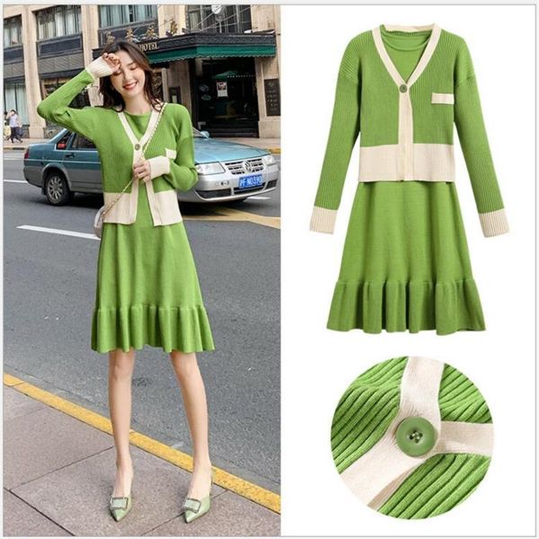 casual dresses vestidos 2 piece suit spring autumn long sleeve women knitted sweater dress o neck sweaters pullover female clothes z327, Black;gray
casual dresses vestidos 2 piece suit spring autumn long sleeve women knitted sweater dress o neck sweaters pullover female clothes z327, Black;gray