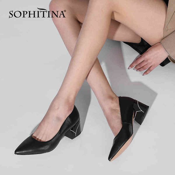 sophitina solid color women shoes office thick heels wild pointed toe shoes shallow mouth slip-on soft leather female pumps k95 210513, Black
sophitina solid color women shoes office thick heels wild pointed toe shoes shallow mouth slip-on soft leather female pumps k95 210513, Black