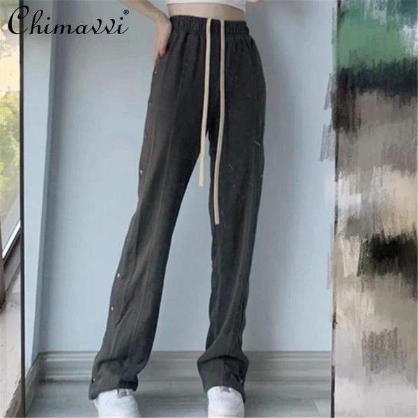 women's pants & capris side breasted wide leg trousers loose high waist slimming mop female straight casual sports, Black;white
women's pants & capris side breasted wide leg trousers loose high waist slimming mop female straight casual sports, Black;white