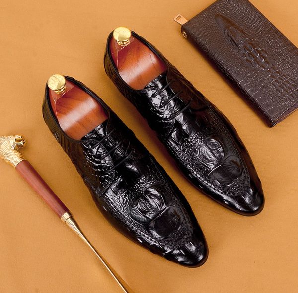 fashion italian crocodile shoes male genuine leather oxford shoes for men handmade office wedding formal dress shoe, Black
fashion italian crocodile shoes male genuine leather oxford shoes for men handmade office wedding formal dress shoe, Black