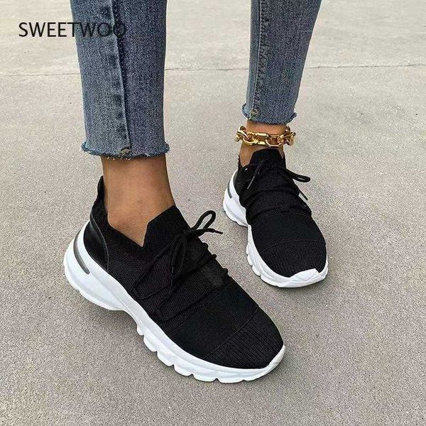 summer women's sports shoes breathable socks casual lace-up tennis mesh flat large size y0907, Black
summer women's sports shoes breathable socks casual lace-up tennis mesh flat large size y0907, Black