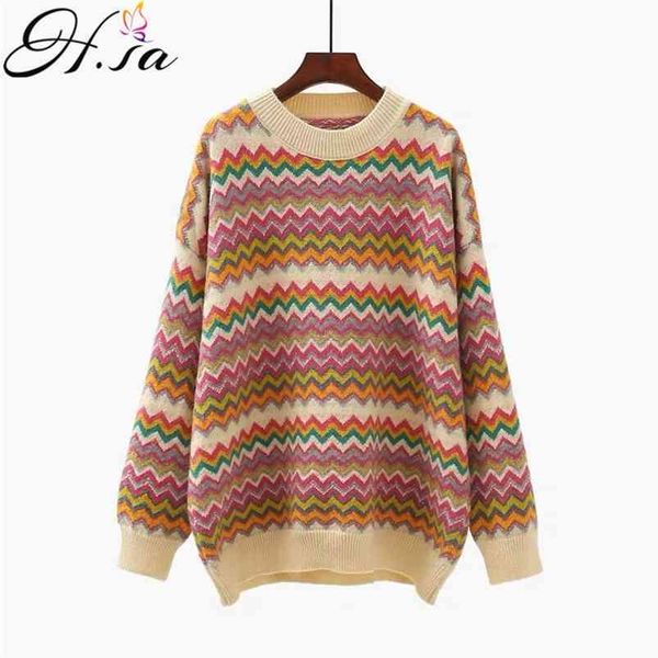 winter striped sweaters for women casual knitwear rainbow wave colorful sweraters chick pullover femlae chic outerwear 210430, Black;gray
winter striped sweaters for women casual knitwear rainbow wave colorful sweraters chick pullover femlae chic outerwear 210430, Black;gray