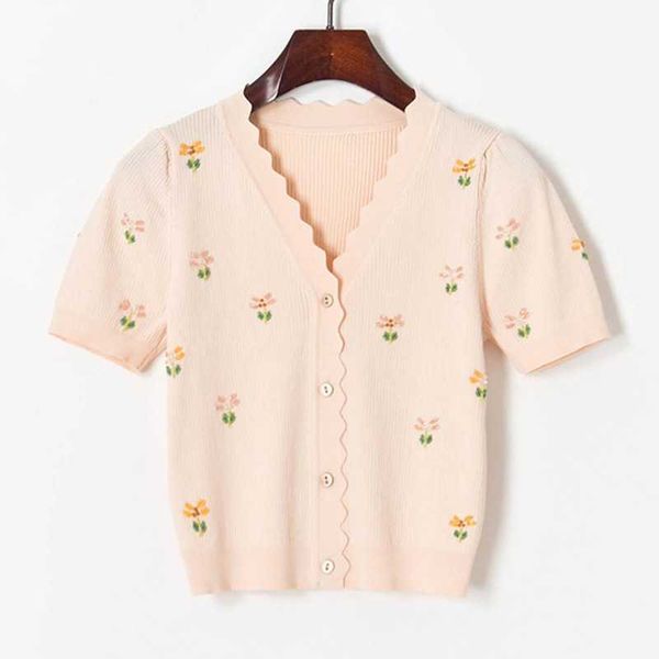 beading flower wave cardigan women summer v-neck short sleeve knit blouses for woman elegant fresh all-match female 210525, White;black
beading flower wave cardigan women summer v-neck short sleeve knit blouses for woman elegant fresh all-match female 210525, White;black