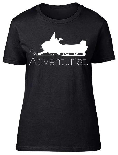 adventurist womens ladies fitted t-shirt, White;black 
adventurist womens ladies fitted t-shirt, White;black