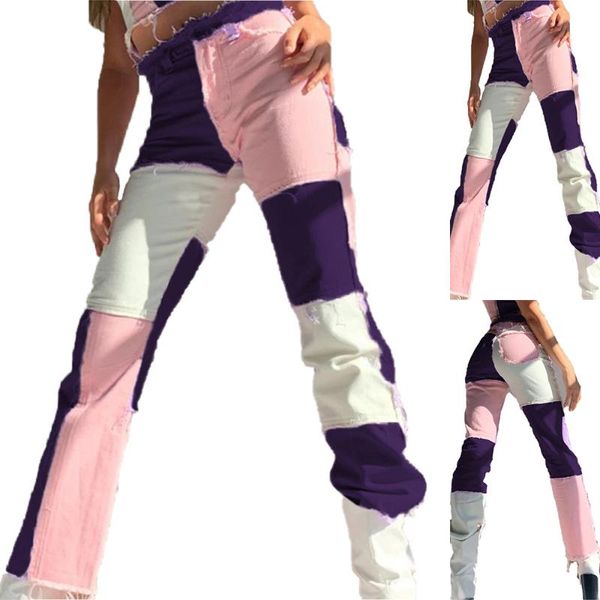 women's jeans patchwork pants womens fashion colourblock denim ladies casual trousers blker motor boyfriend, Blue
women's jeans patchwork pants womens fashion colourblock denim ladies casual trousers blker motor boyfriend, Blue