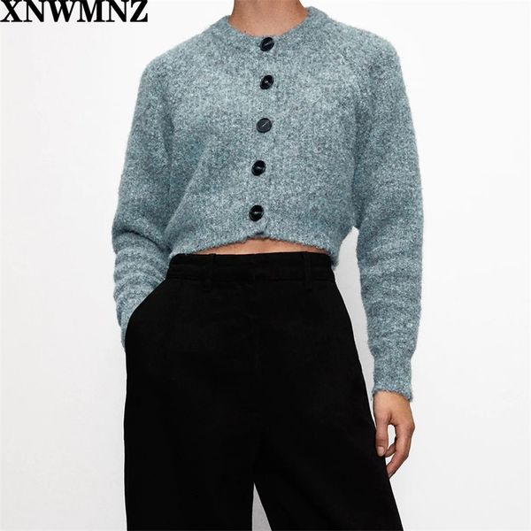 women fashion cropped wool blend cardigan woman round neckline long sleeve button cardigan female chic 210520, White;black
women fashion cropped wool blend cardigan woman round neckline long sleeve button cardigan female chic 210520, White;black