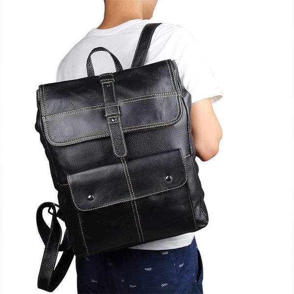 backpack men cow leather black backpacks school bags for teenagers boys travel large capacity 15" lapfashion
backpack men cow leather black backpacks school bags for teenagers boys travel large capacity 15" lapfashion
