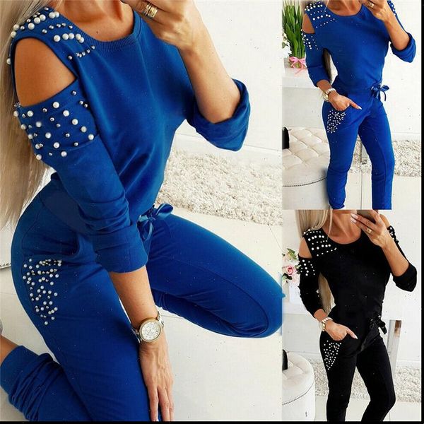 beading tracksuit two piece women tracksuits set autumn clothes cold shoulder long sleeve pants jogging suit female lounge wear, Gray
beading tracksuit two piece women tracksuits set autumn clothes cold shoulder long sleeve pants jogging suit female lounge wear, Gray