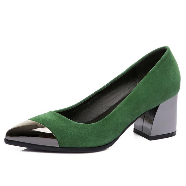 dress shoes smallhut spring women pumps office ladies natural suede metal decoration pointed toe black green high thick heeled m009
dress shoes smallhut spring women pumps office ladies natural suede metal decoration pointed toe black green high thick heeled m009