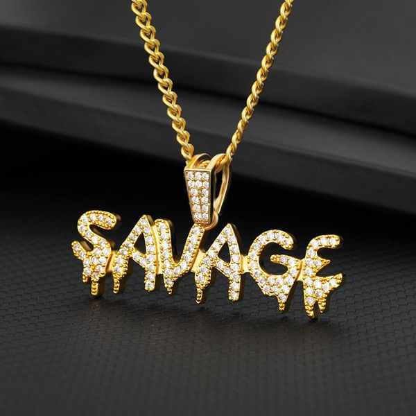 pendant necklaces 2021 hip hop savage letter necklace shiny zircon gold color stainless steel long chain punk for men friend gift, Silver
pendant necklaces 2021 hip hop savage letter necklace shiny zircon gold color stainless steel long chain punk for men friend gift, Silver