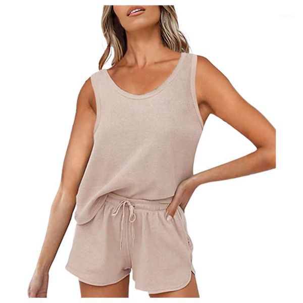 home wear two piece outfits for women solid color sleeveless tank sport shorts sets gym running fitness workout suit a40 women's tracks, Gray
home wear two piece outfits for women solid color sleeveless tank sport shorts sets gym running fitness workout suit a40 women's tracks, Gray