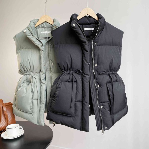 lace-up mid-length green coat waistcoat ladies autumn/winter korean outwear parka vest c8cv, Black;white
lace-up mid-length green coat waistcoat ladies autumn/winter korean outwear parka vest c8cv, Black;white