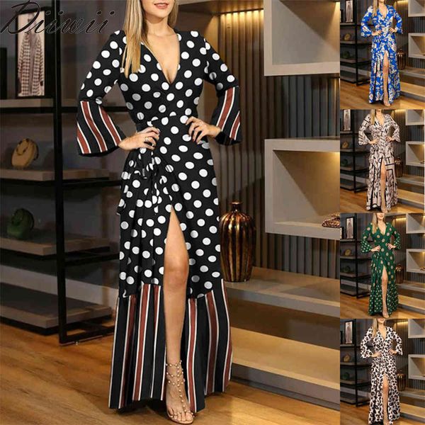 diiwii women dot floral print split maxi deep v neck ruffles lace up wrap party long robe elegant femme dresses autumn x0521, Black;gray
diiwii women dot floral print split maxi deep v neck ruffles lace up wrap party long robe elegant femme dresses autumn x0521, Black;gray