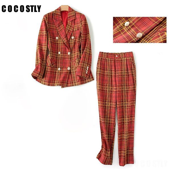 korean autumn suit for women blazer set plaid pants 2 piece office lady work suits women's two, White
korean autumn suit for women blazer set plaid pants 2 piece office lady work suits women's two, White