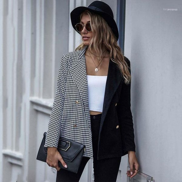 autumn plaid blazer women double breasted female jacket ladies long sleeve fashion for black1, White;black
autumn plaid blazer women double breasted female jacket ladies long sleeve fashion for black1, White;black