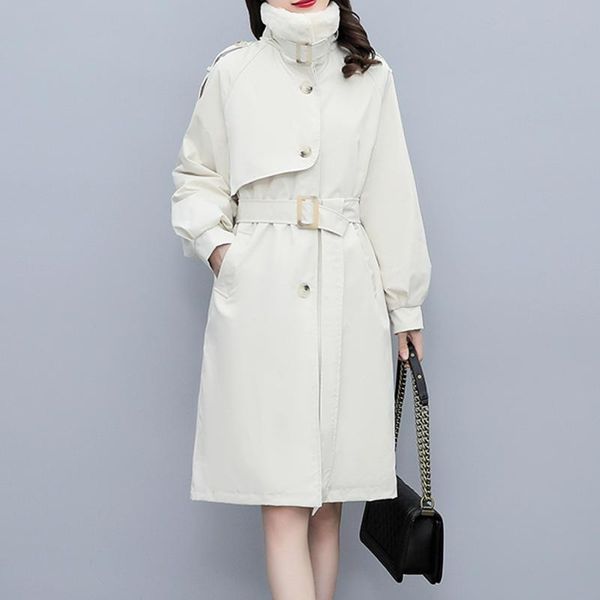 women's trench coats 2021 autumn winter women elegant oversized long sleeve loose belted sashes female solid windbreaker, Tan;black
women's trench coats 2021 autumn winter women elegant oversized long sleeve loose belted sashes female solid windbreaker, Tan;black