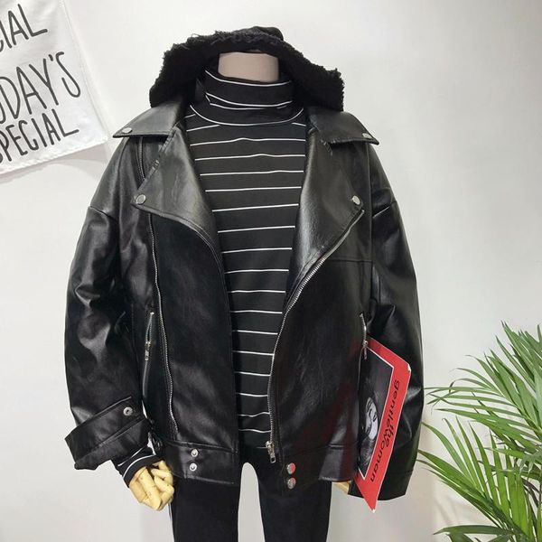 women's leather & faux black pu jacket loose oversized women outwear korean motorcycle biker 2021 spring autumn casual female coat
women's leather & faux black pu jacket loose oversized women outwear korean motorcycle biker 2021 spring autumn casual female coat