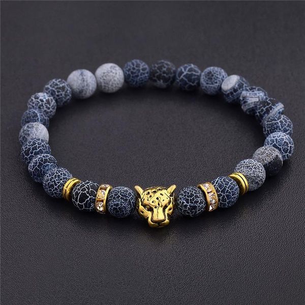 beaded, strands weathered stone leopard head beaded bracelet men's fashion natural tiger eye lava bead, Black
beaded, strands weathered stone leopard head beaded bracelet men's fashion natural tiger eye lava bead, Black