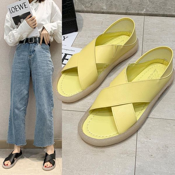 brands women sandals 2021 summer casual shoes leather ladies flat sandal soft bottom slip on handmade woman, Black
brands women sandals 2021 summer casual shoes leather ladies flat sandal soft bottom slip on handmade woman, Black
