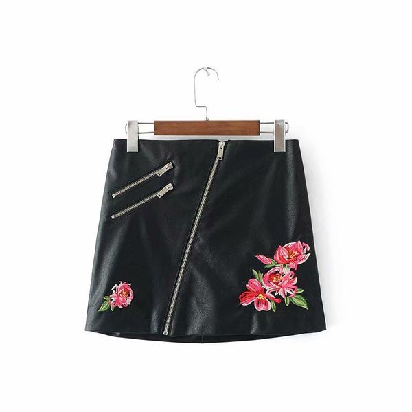 skirts asds women elegant floral embroidery zipper pu leather ladies summer streetwear fashion black mini skirt wqz56321
skirts asds women elegant floral embroidery zipper pu leather ladies summer streetwear fashion black mini skirt wqz56321