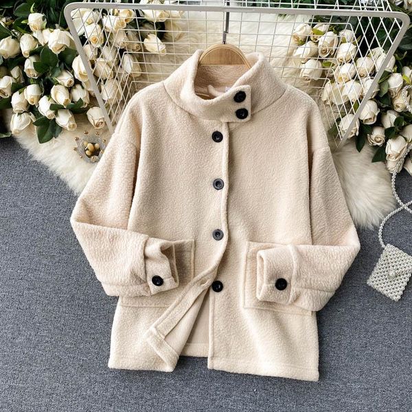 women's jackets trendy spring women faux lamb leather jacket casual female stand collar single breasted warm coat chic lady outwear, Black;brown
women's jackets trendy spring women faux lamb leather jacket casual female stand collar single breasted warm coat chic lady outwear, Black;brown