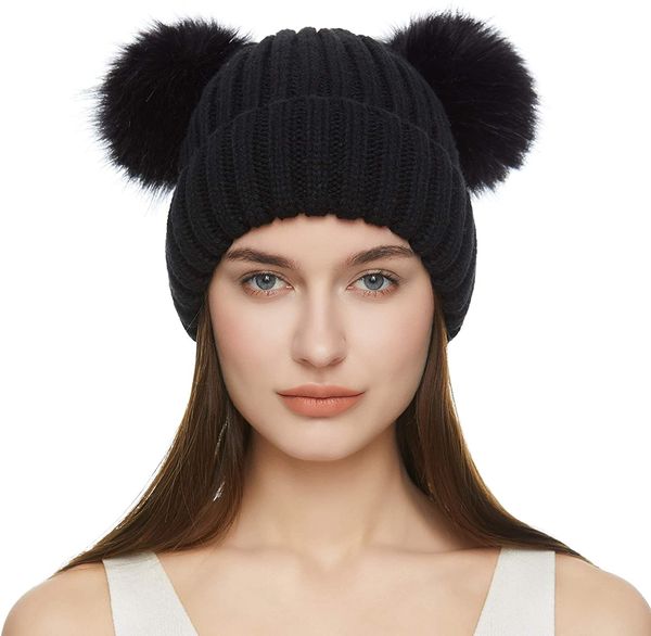 winter beanie hat for women knitted pom faux fur raccoon ball cap bobble skull hats outdoor warm, Blue;gray
winter beanie hat for women knitted pom faux fur raccoon ball cap bobble skull hats outdoor warm, Blue;gray
