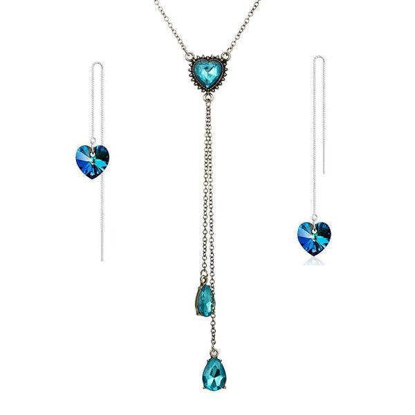 earrings & necklace crystal heart pendant set luxury blue silver color tassel dangle ear line waterdrop collares jewelry
earrings & necklace crystal heart pendant set luxury blue silver color tassel dangle ear line waterdrop collares jewelry