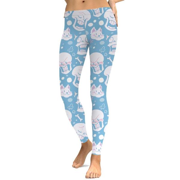 women's leggings fashionprint cartoon skull white cat print blue casual ladies, Black
women's leggings fashionprint cartoon skull white cat print blue casual ladies, Black