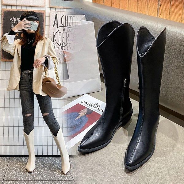 boots fashion thin section 2021 autumn winter female british style western cowboy high knight women, Black
boots fashion thin section 2021 autumn winter female british style western cowboy high knight women, Black