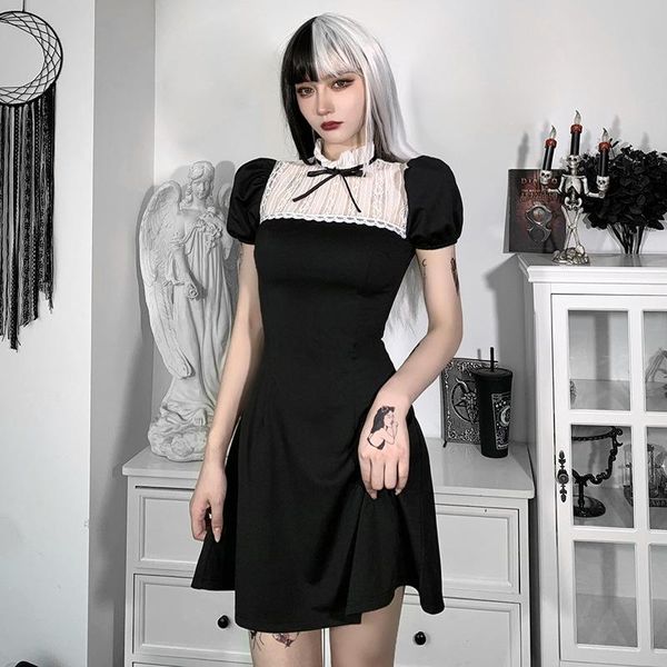 casual dresses harajuku preppy style bandage high waist dress gothic black summer women patchwork aesthetic party, Black;gray
casual dresses harajuku preppy style bandage high waist dress gothic black summer women patchwork aesthetic party, Black;gray