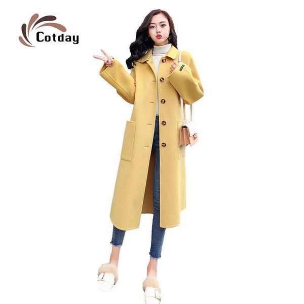 women's wool & blends cotday single breasted wide waisted high street 2021 arrivals korean style winter warm women elegant woolen blend, Black
women's wool & blends cotday single breasted wide waisted high street 2021 arrivals korean style winter warm women elegant woolen blend, Black