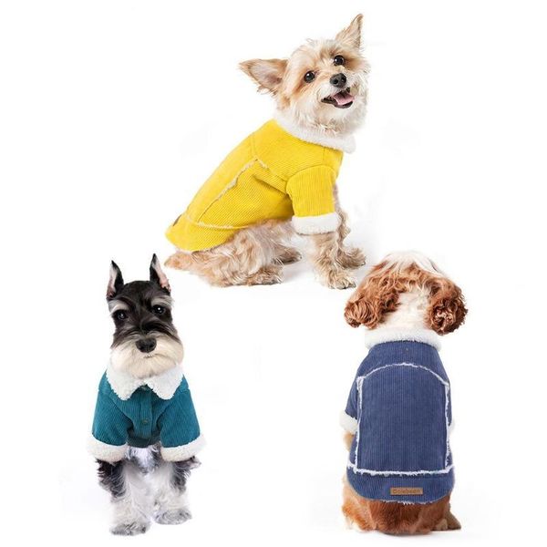dog apparel thickening jacket handsome corduroy clothes pet fur collar coat warm autumn winter puppy clothing with traction hole
dog apparel thickening jacket handsome corduroy clothes pet fur collar coat warm autumn winter puppy clothing with traction hole