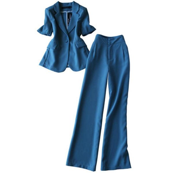 women's two piece pants fashion pant suit women autumn slim office blazer + waist wide leg long set, White
women's two piece pants fashion pant suit women autumn slim office blazer + waist wide leg long set, White