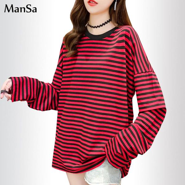 women's t-shirt harajuku female 2021 spring stripe patchwork t shirt long sleeve oversized t-shirts women korean style student red, White
women's t-shirt harajuku female 2021 spring stripe patchwork t shirt long sleeve oversized t-shirts women korean style student red, White