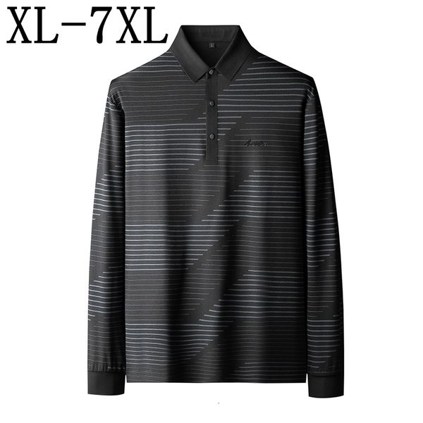 men's polos 7xl 6xl 5xl 2021 autumn large loose men's long sleeve striped t-shirt fashion shirt, White;black
men's polos 7xl 6xl 5xl 2021 autumn large loose men's long sleeve striped t-shirt fashion shirt, White;black