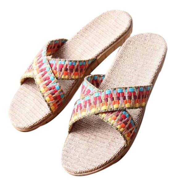 women's summer home linen slippers cross striped indoor comfortable flax shoes girl's sandals women slides flip flops, Black
women's summer home linen slippers cross striped indoor comfortable flax shoes girl's sandals women slides flip flops, Black