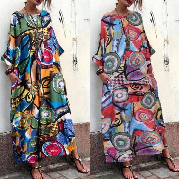 casual dresses s bohemia women floral printed o neck long sleeve loose tunic maxi dress, Black;gray
casual dresses s bohemia women floral printed o neck long sleeve loose tunic maxi dress, Black;gray