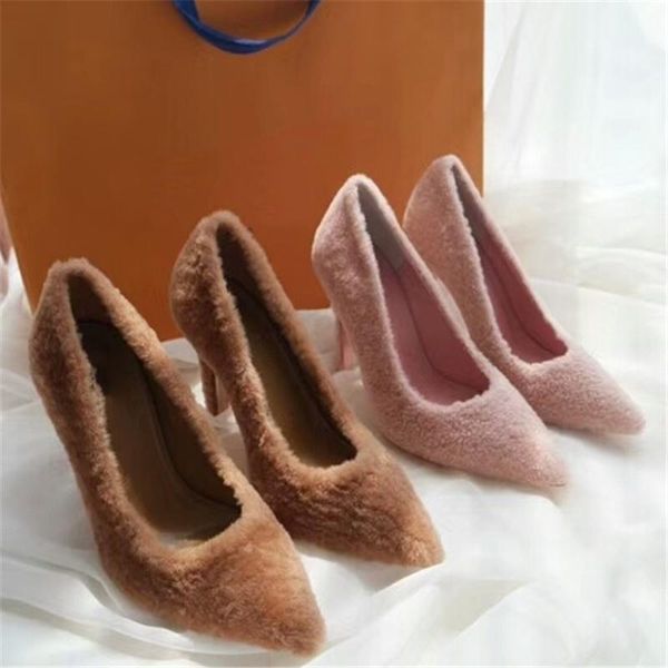 dress shoes women genuine wool solid color pointed toe shallow female shoe spring autumn plush high heel, Black
dress shoes women genuine wool solid color pointed toe shallow female shoe spring autumn plush high heel, Black
