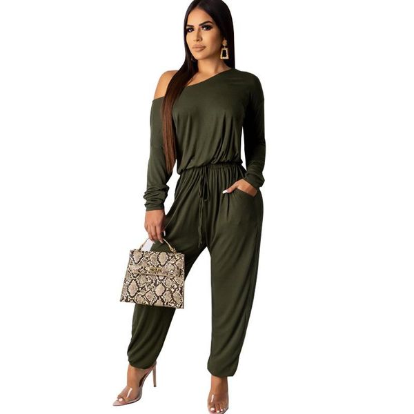 women's jumpsuits & rompers slash neck full sleeve women overalls solid color fall winter romper jumpsuit lady bodysuit lm2765, Black;white
women's jumpsuits & rompers slash neck full sleeve women overalls solid color fall winter romper jumpsuit lady bodysuit lm2765, Black;white