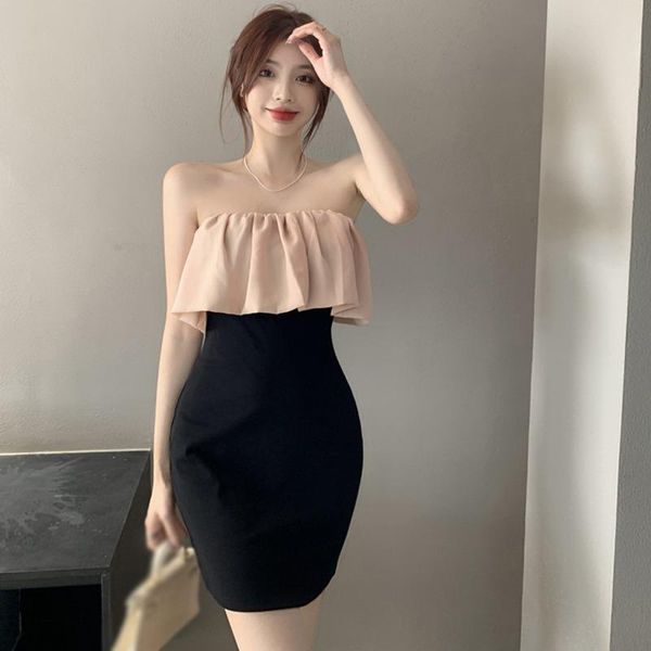 casual dresses autumn women simple inside wear dress stitching square neck off-shoulder ruffled tube tight, Black;gray
casual dresses autumn women simple inside wear dress stitching square neck off-shoulder ruffled tube tight, Black;gray