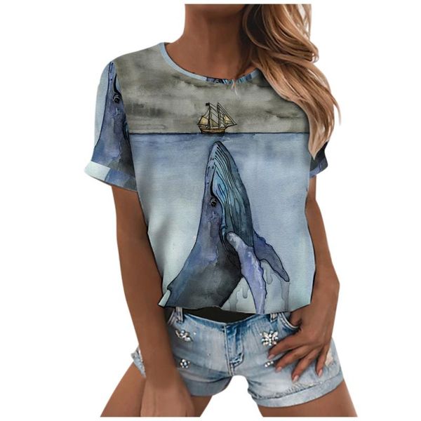women's t-shirt summer cute animal fish printed short sleeved round neck t shirt casual loose plus size ladies fashion #t2g, White
women's t-shirt summer cute animal fish printed short sleeved round neck t shirt casual loose plus size ladies fashion #t2g, White