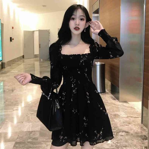 summer womens black dress vintage flower long puff sleeve chiffon dresses korean casual mini vestidos mujer 210520, Black;gray
summer womens black dress vintage flower long puff sleeve chiffon dresses korean casual mini vestidos mujer 210520, Black;gray