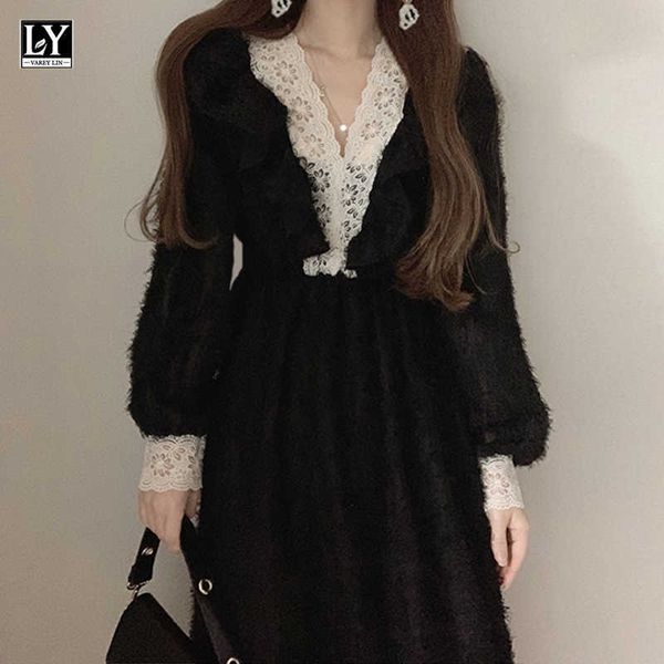 ly varey lin spring autumn women elegant v-neck long dress lace robe ruffles bodycon party maxi 210526, Black;gray
ly varey lin spring autumn women elegant v-neck long dress lace robe ruffles bodycon party maxi 210526, Black;gray