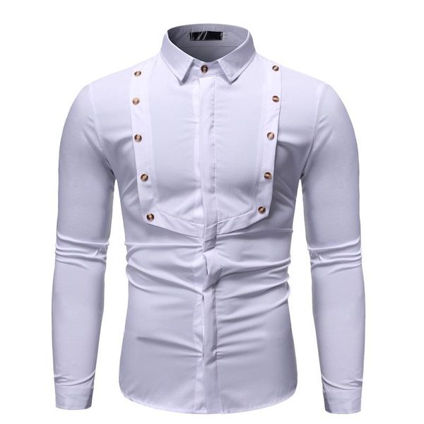 men's dress shirts fashion autumn all-match solid color stitching lapel button young long-sleeved collared shirt 2021, White;black
men's dress shirts fashion autumn all-match solid color stitching lapel button young long-sleeved collared shirt 2021, White;black