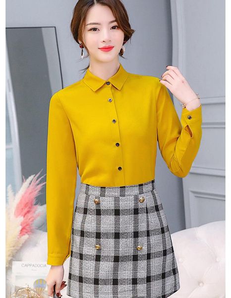 women's blouses & shirts summer 2021 fashion korean shirt long-sleeved casual chiffon ladies office slim clothing, White
women's blouses & shirts summer 2021 fashion korean shirt long-sleeved casual chiffon ladies office slim clothing, White