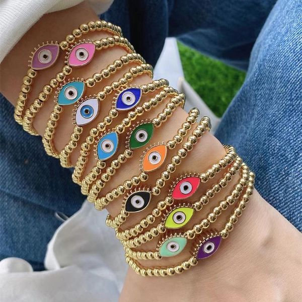 beaded, strands 2021 arrival dripping oil turkey evil eye elastic bead bracelet 4mm stainless steel marquise for women, Black
beaded, strands 2021 arrival dripping oil turkey evil eye elastic bead bracelet 4mm stainless steel marquise for women, Black